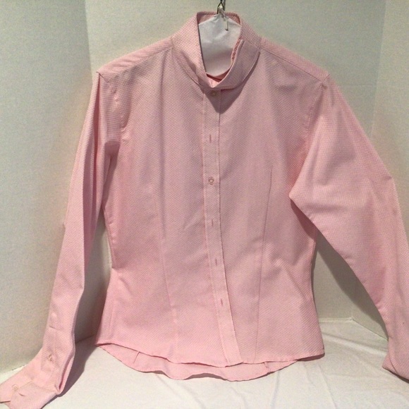 Zoe CoolMax Starter Show Shirt Pink Long Sleeve Choker Attached Horse 4H Sz Med - Picture 1 of 6